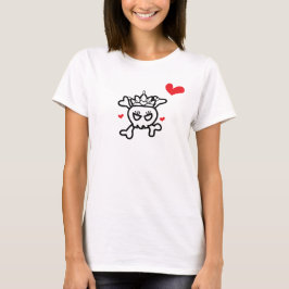 Princess Skull med hearts T Shirt