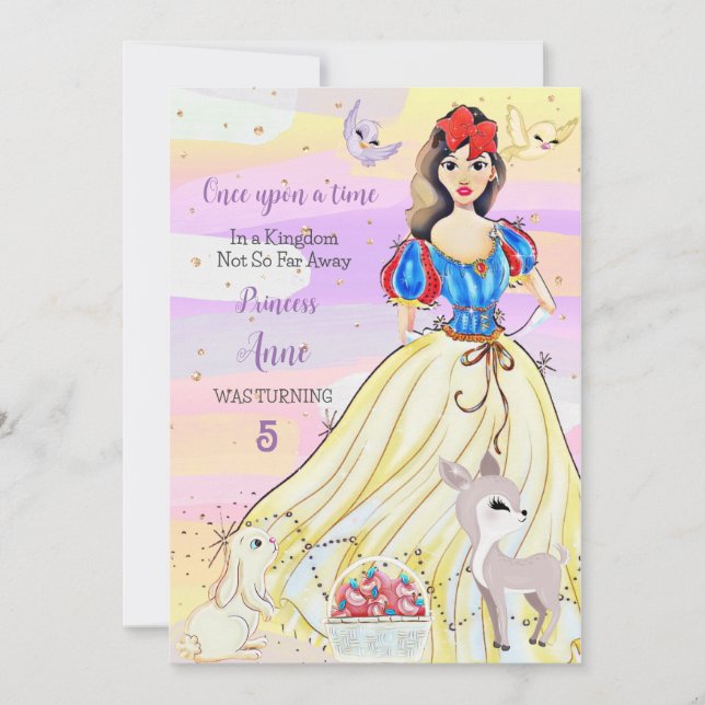 Princess Snowy Birthday bjudande Inbjudningar (Framsida)
