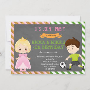Princess Soccer joint party Inbjudningar