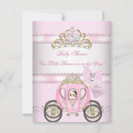 Princess Söt Baby Shower Cute Girl Carriage Inbjudningar