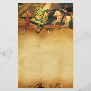PRINCESS ST.GEORGE OCH DRAGON, Brown Parchement Brevpapper