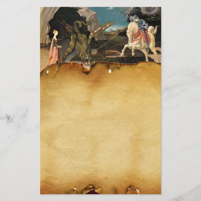 PRINCESS ST.GEORGE OCH DRAGON, Brown Parchment Brevpapper (Framsida)