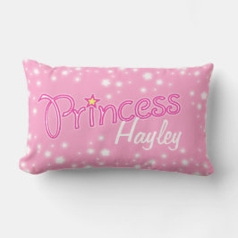 Princess Star Graphics rosa white custom name Lumbarkudde