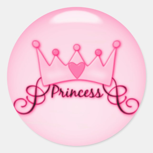 Princess Sticker Runt Klistermärke (Framsida)
