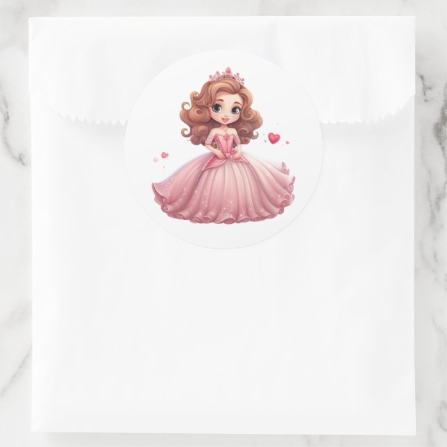 Princess Stickers Runt Klistermärke (Väska)