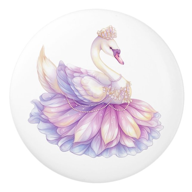 Princess Svan Girl's Ceramic Knob Knopp (Framsidan)
