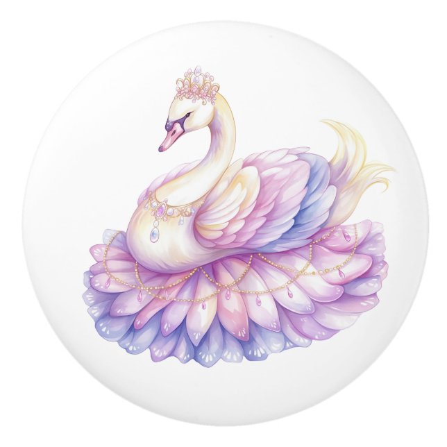 Princess Svan Girl's Ceramic Knob Knopp (Framsidan)