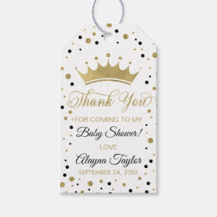 Princess Tack Märkre, Black, Faux Glitter Presentetikett