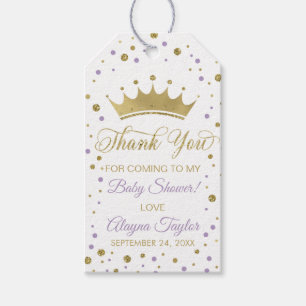 Princess Tack Märkre, Lila, Faux Glitter Presentetikett