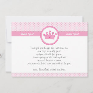 Princess Tack You Card-anteckning Anteckningskort
