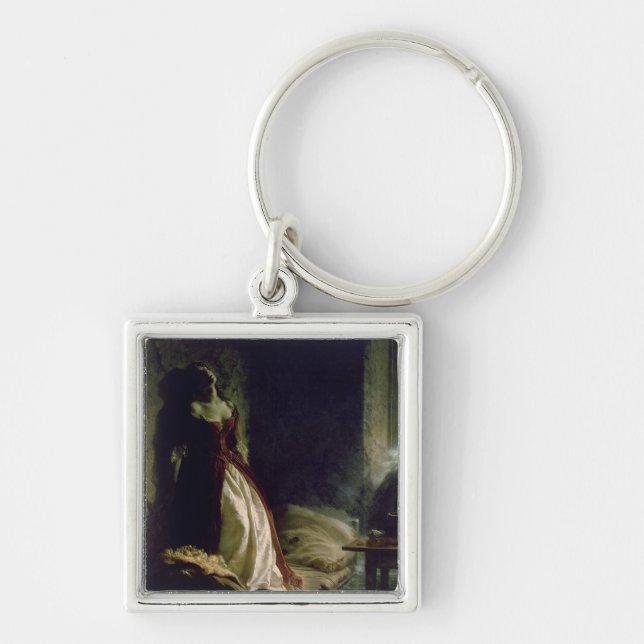 Princess Tarakanova, 1864 Fyrkantig Silverfärgad Nyckelring (Framsidan)