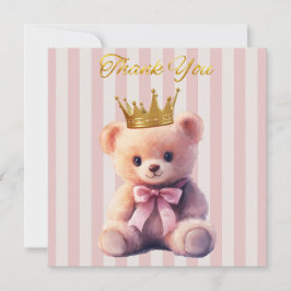 Princess Teddy Bear Thank you Tack Kort