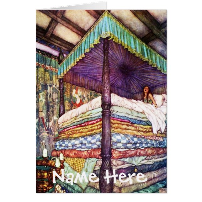 Princess & the Pea Card & Kuvert Hälsningskort (Framsidan)