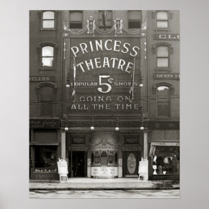 Princess Theater, 1910. Vintage Photo Poster