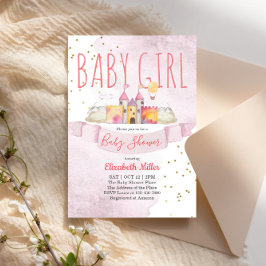 Princess Theme Baby Shower-inbjudan