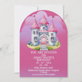Princess Themed Girl Birthday Invitation Inbjudningar