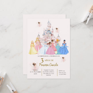 Princess Third Birthday Invitation at Her Castle Inbjudningar