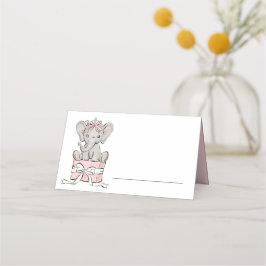 Princess Tiara Elephant Rosa Girl Girl Girl Girl B Placeringskort