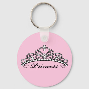 Princess Tiara Keychain (rosa bakgrund) Nyckelring