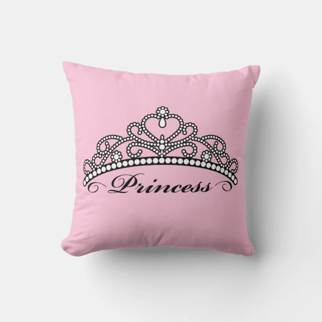 Princess Tiara Kudde (rosa bakgrund) (Framsida)