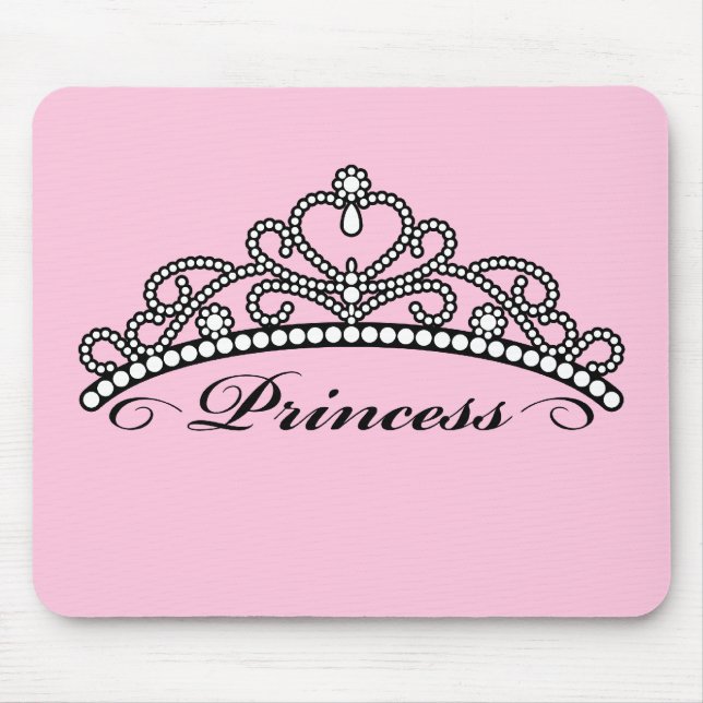 Princess Tiara Mouseapad (rosa bakgrund) Musmatta (Framsidan)