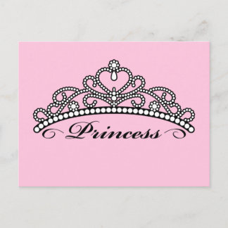 Princess Tiara Postcard (rosa bakgrund) Vykort