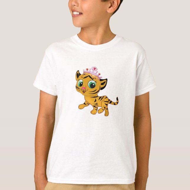 Princess Tiger Tigress Flicka T-tröja T Shirt (Framsida)