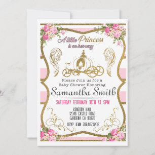 Princess-transport Baby Shower-inbjudan Inbjudningar