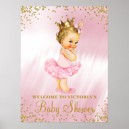 Princess Tutu Baby Shower Välkomstskylt Blonde Poster
