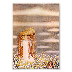 "Princess Tuvstarr" John Bauer Watercolor Fototryck