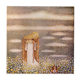 "Princess Tuvstarr" John Bauer Watercolor Kakelplatta