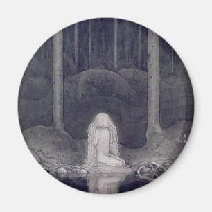 Princess Tvustarr Ser in i Bassäng Magnet