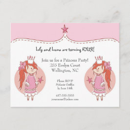 Princess Twillingar Födelsedagsfest inbjudan