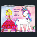 Princess & Unicorn 2025 Calendar 3 Kalender<br><div class="desc">Fira året med dina prinsessa- och enmajsvänner med den här färgstarka,  glatta och vismiska kalendern. Ge är det här som gåva till de söta prinerna i ditt liv.</div>