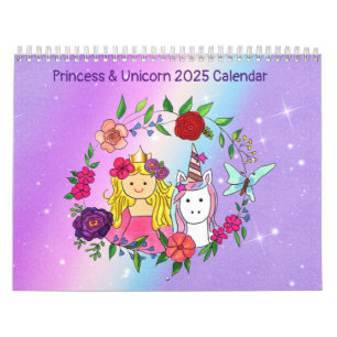 Princess & Unicorn 2025 Calendar 4 Kalender