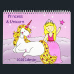 Princess & Unicorn 2025 Calendar Kalender<br><div class="desc">Fira året med dina prinsessa- och enmajsvänner med den här färgstarka,  glatta och vismiska kalendern. Ge är det här som gåva till de söta prinerna i ditt liv.</div>