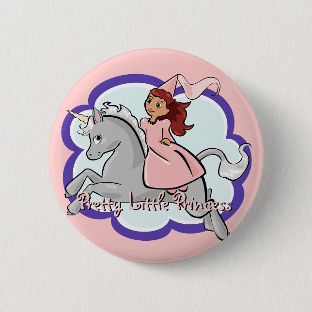 Princess & Unicorn Button Knapp (Framsida)