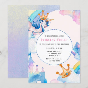 Princess Unicorn Castle, tionde Födelsedagsfesten Inbjudningar