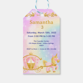Princess Unicorn Gift Tags, Samantha Birthday Presentetikett