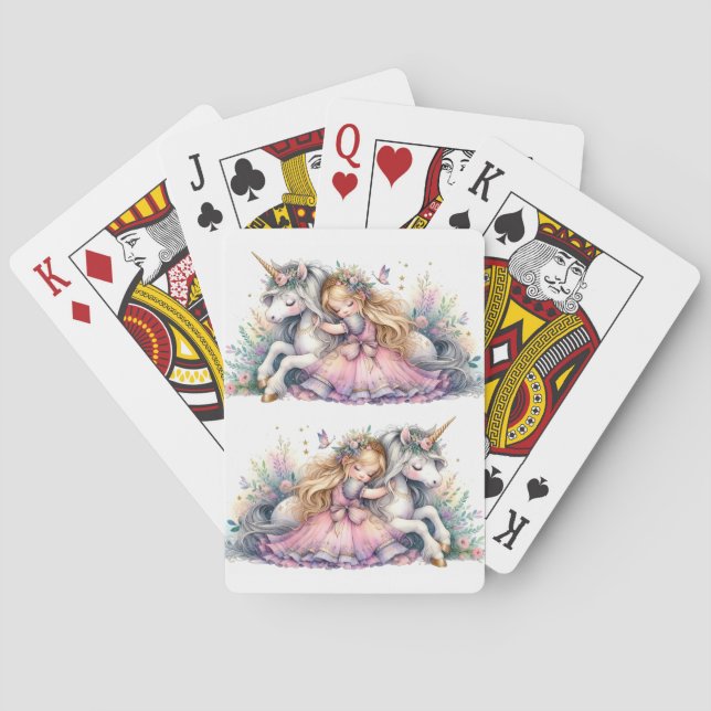 Princess Unicorn Pastel Fairytale Fantasy Casinokort (Baksidan)