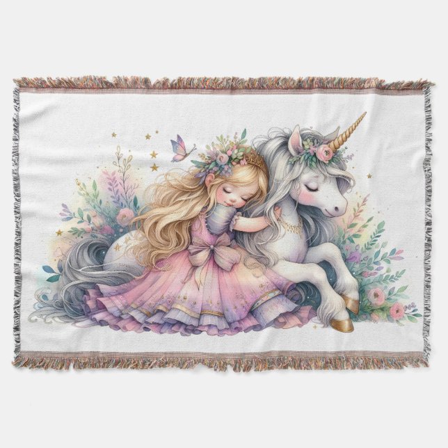 Princess Unicorn Pastel Fairytale Fantasy Filt (Framsidan)