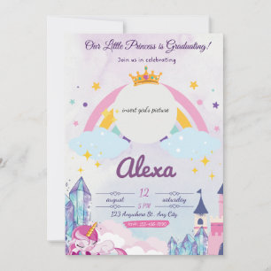 Princess Unicorn Studenten:s inbjudan till flickor