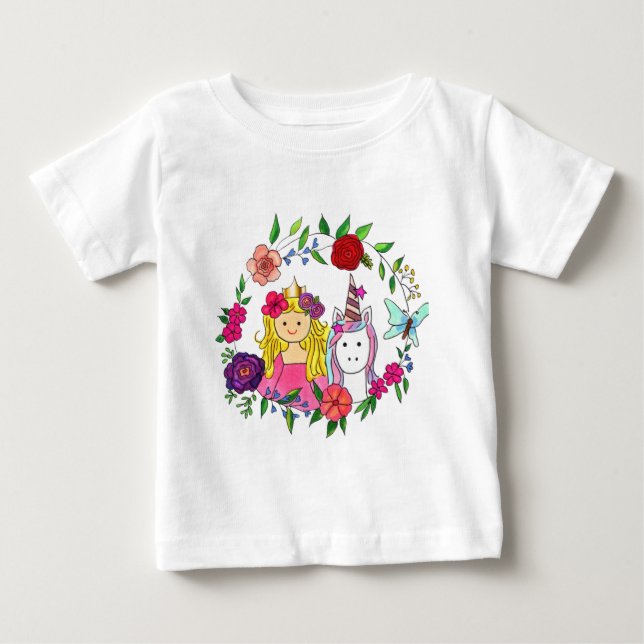 Princess & Unicorn Wandan Baby Top & T-Shirt (Framsida)