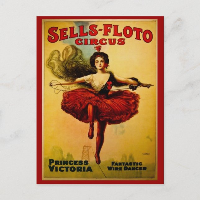 Princess Victoria Vintage Circus Vykort (Framsida)
