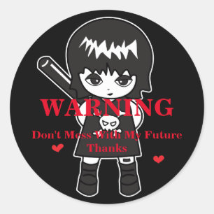 Princess Warning Runt Klistermärke