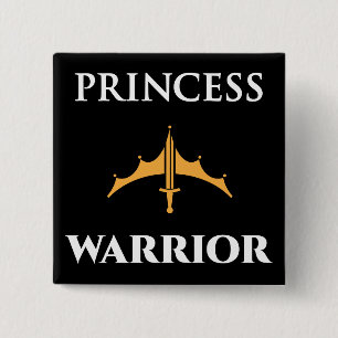 Princess Warrior Black Button Knapp