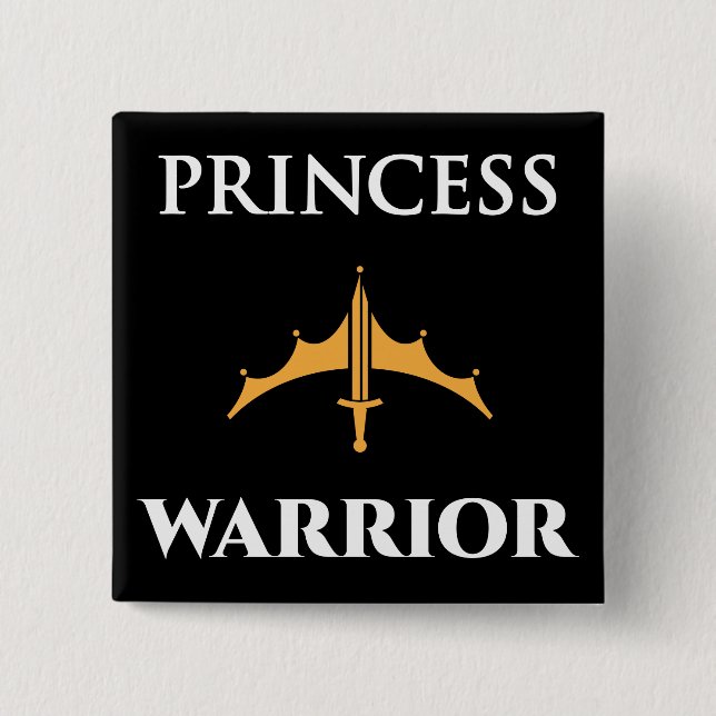 Princess Warrior Black Button Knapp (Framsida)