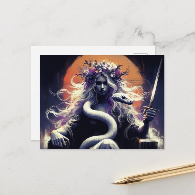 Princess Warrior och Hennes fästmö Vykort (Fram/Back In Situ)