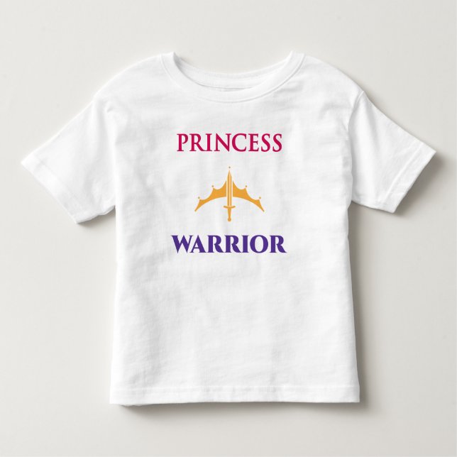 Princess Warrior Småbarn Girls Light Shirt T Shirt (Framsida)