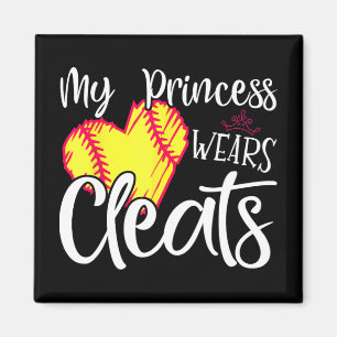 Princess Wears Cleats Softball Mamma Pappa Basebal Magnet